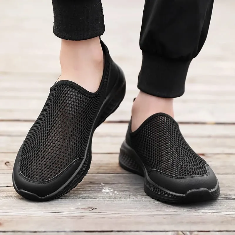 One Foot on the Net Shoes Men's Summer New Breathable Thin Net Walking Shoes Casual Sports Shoes Black Plus Size Men's Shoes 48 — image 5