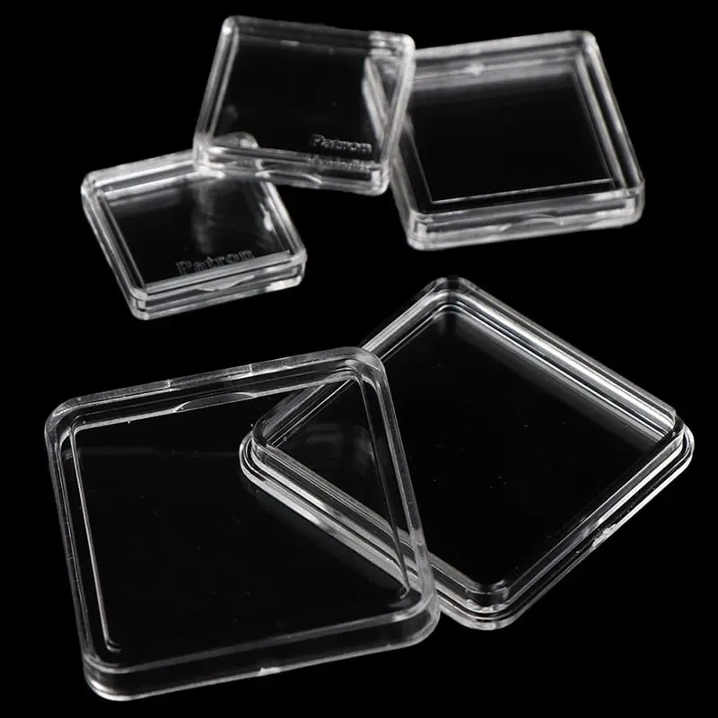 10PCS Square Clear Plastic Protector Containers Case For Token Board Game Holder Boxes Cards CollectionHot