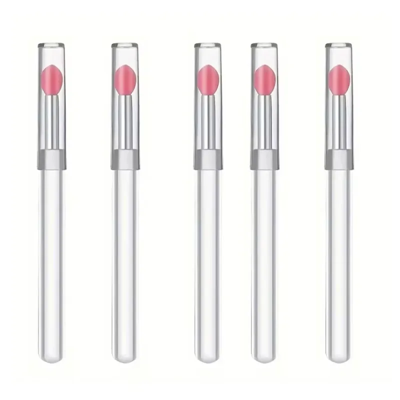Silicone Lip Mask Brushes (Transparent/Pink)- Portable Lip Scrub Applicator Soft Silicone Tip for Lip Balm/Lip Mask — image 10