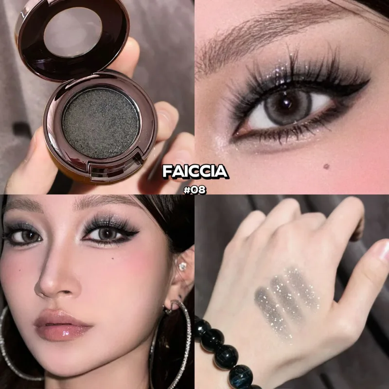 Chameleon Smoky Green Eyeshadow Palette High Gloss Easy-To-Apply Sparkling Purple Pearlescent Eye Shadow Brightening Makeup