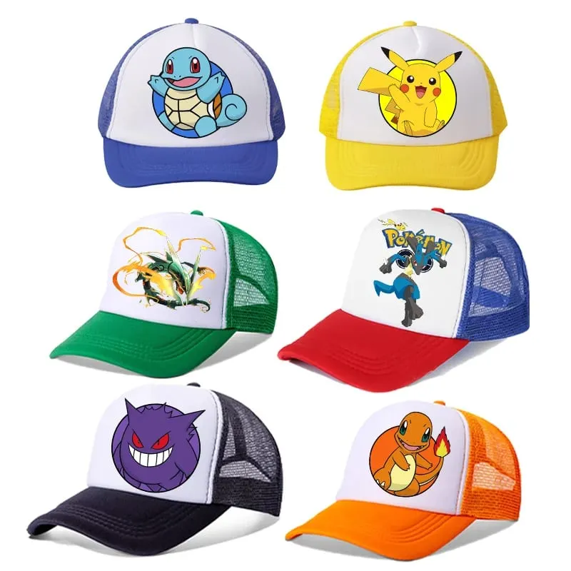 Pokemons Baseball Cap Pikachu Charizard Gengar cartoon Peaked Hat Kid Adult Summer Outdoor Sport Hat Boy Casual Fashion Cap Gift — image 1