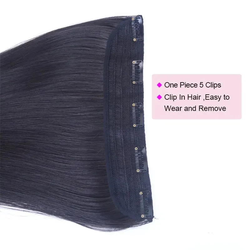 Super Long 32inch 80cm Extra Long Straight Hair One Piece 5 Clips Clip In Synthetic Hair Extension for Women Black Brown Color — image 6