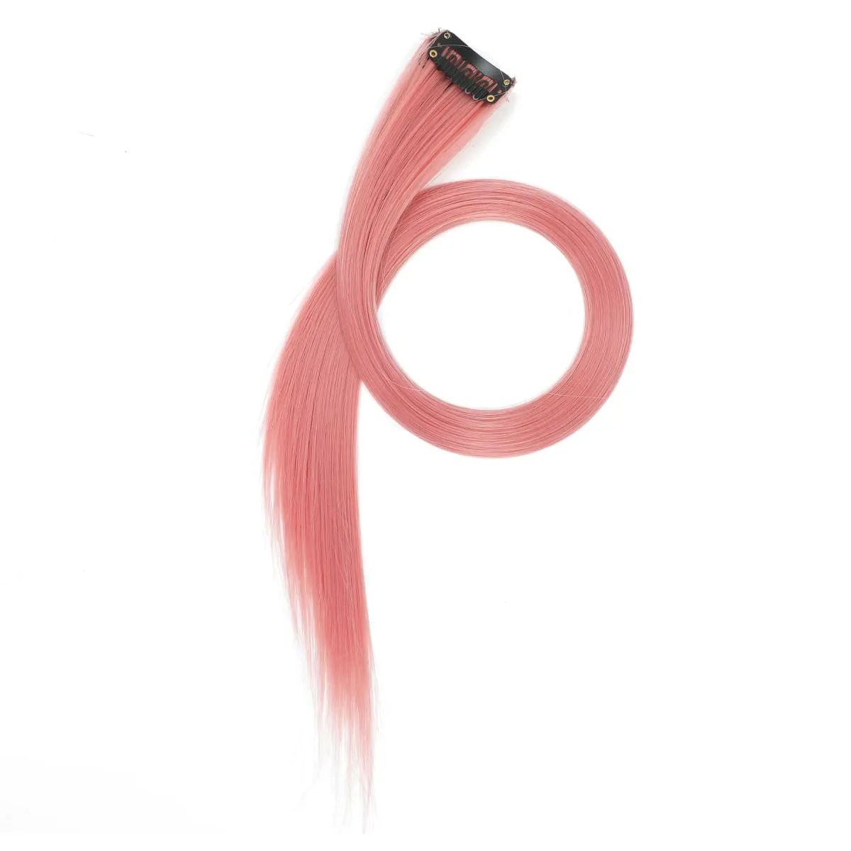 12pcs Colorful Bright Pink Hair Extensions Clip in Colored Party Highlights Extension Synthetic Hairpieces Straight for Women — image 13