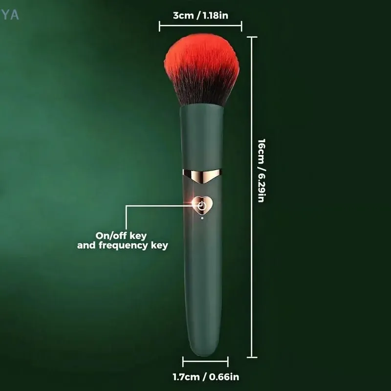 [MP]2-i-1 elektrisk foundationbørste Vibrationsmakeupbørste Multifunktion Blød Fluffy Bærbar Genopladelig Detail Makeup Værktøj
