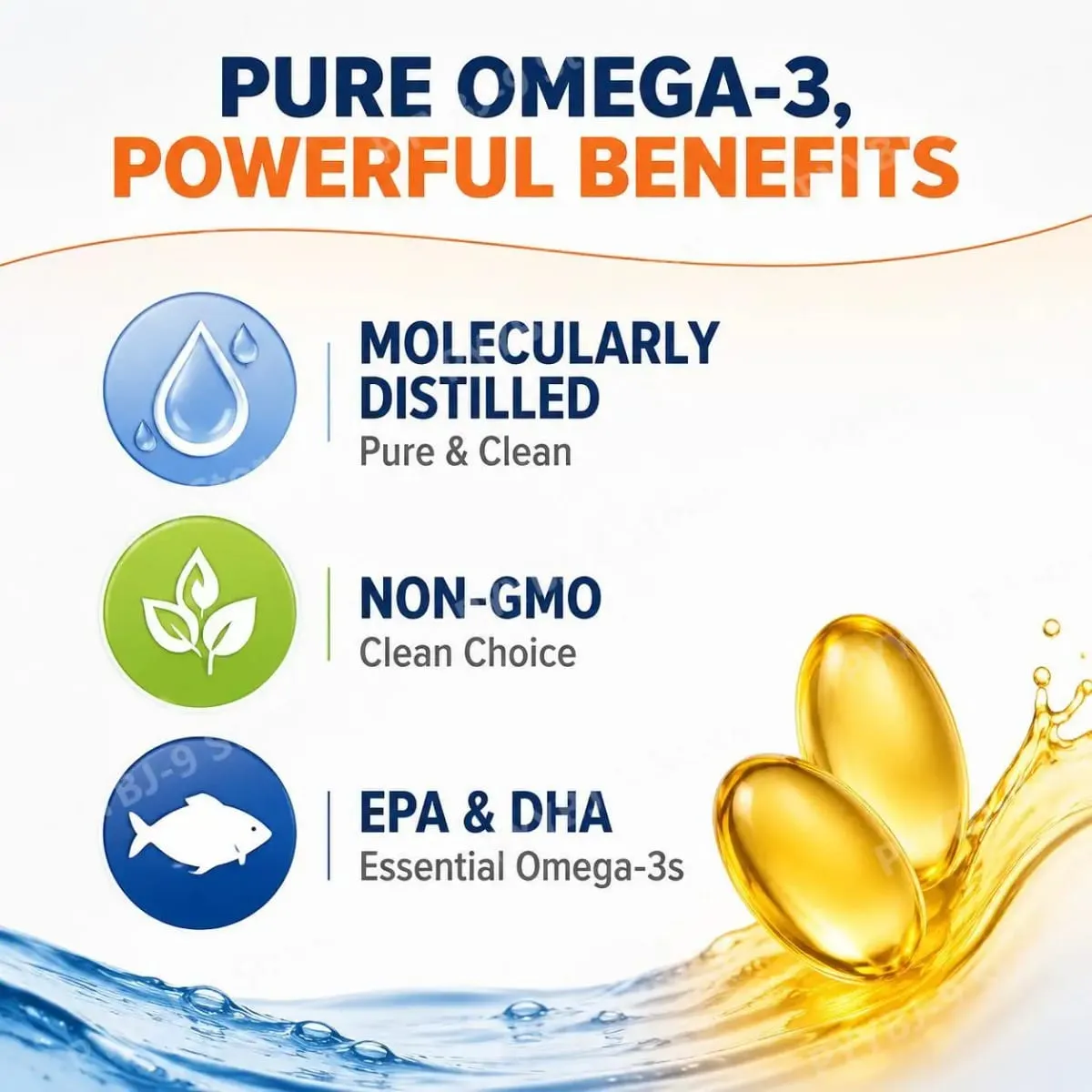 Omega 3 Fish Oil Softgels with EPA DHA Molecularly Distilled Heart Brain and Eye Health Support Easy to Swallow 200 Count — image 2