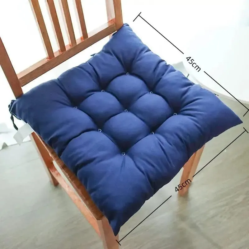 Square Soft Thick Padded Seat Cushion Non-slip Cute Cartoon Prints with Fixed Ties for Office Home Dining Chairs