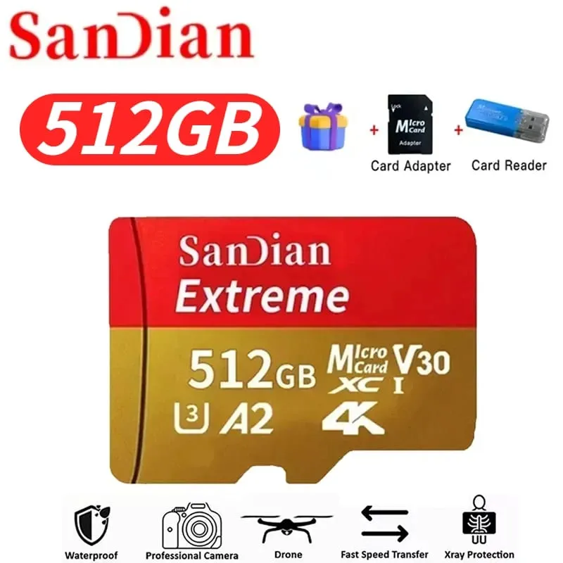 Scheda SD di memorizzazione ad alta velocità Scheda Micro TF originale da 128 GB Trasferimento ad alta velocità Classe 10 da 512 GB per fotocamera/PC/telefono — image 8