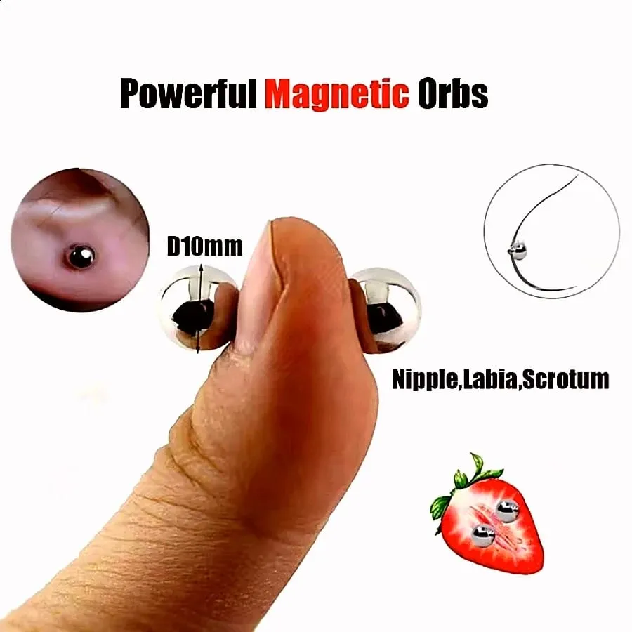 매우 강력한 자기 Orbs 젖꼭지 클램프 BDSM 속박 자극기 Clitoris Labia 젖꼭지 Creative Fidget Magnets 성인 섹스 토이 — image 4