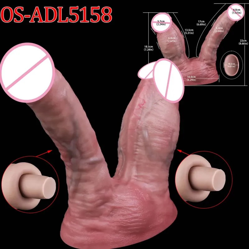 47 cm Realistische Lange Dildos Doppel Kopf Anal Vaginal Stimulator Sex Spielzeug Mit Sauger Für Lesbische Paare Homosexuell Männer erwachsene Werkzeuge