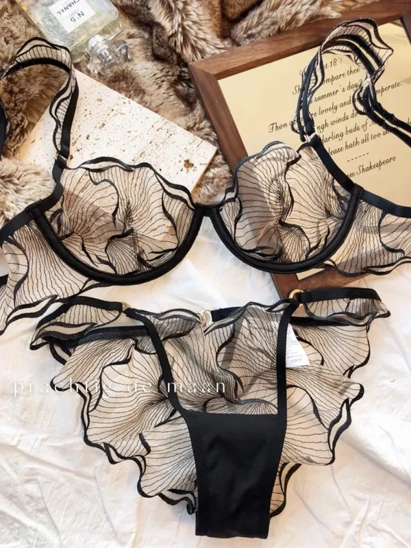 Pure Desire Christmas Minimizer Bra Sheer Mesh Large Bust Adjustable Soft Wires Anti-Sagging Elegant Lingerie UK Sizes MOYISU AB — image 10