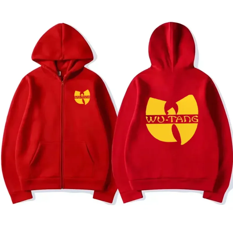 Hip Hop Années 90 Wu Clan T-tangs Graphics Hoodie Men Women's punk Zip Up Jacket Long sleeve Fleece gothic Coat Loose streetwear — image 6