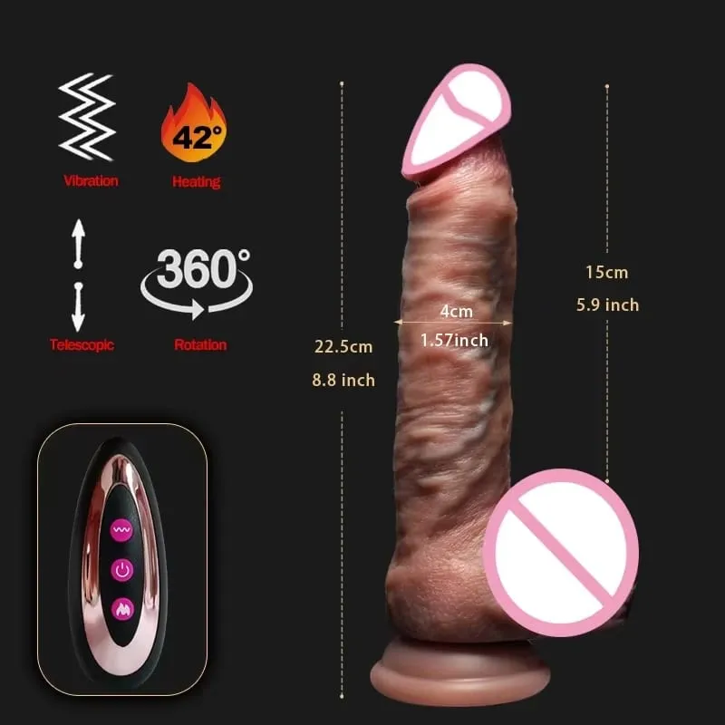 Realistic Dildo Telescopic Vibrator Adult Sex Toys Thrusting Vibrate Heating Penis Masturbation Big Dick Anal Plug for Women 18+