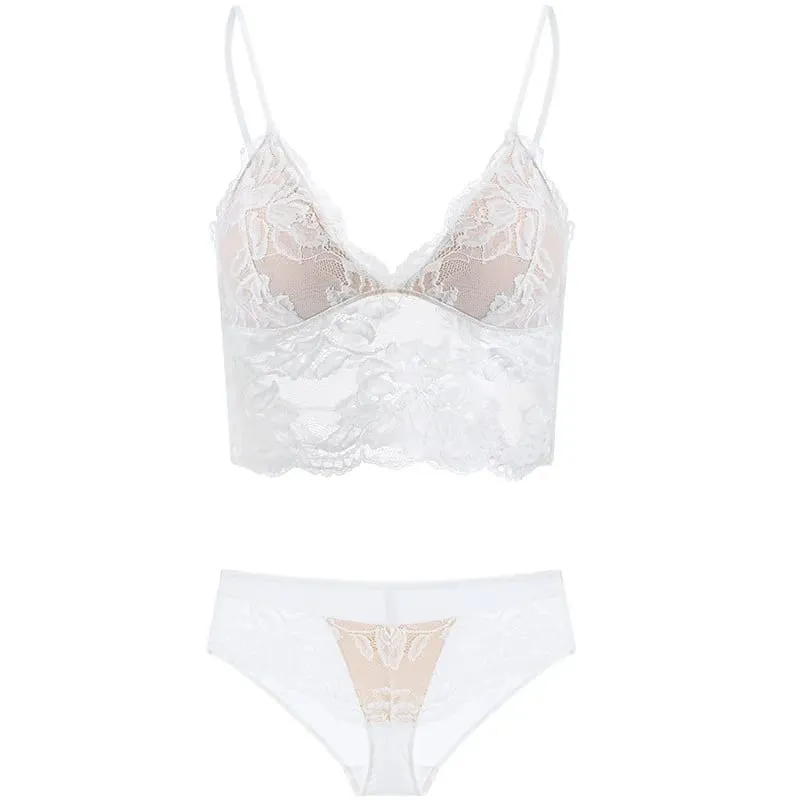 Women's French Thin Lace Wireless Set Strapless Triangle Cup Slim Invisible Bra Perfect for Big Bust To Look Smaller Daily S-xl — image 11