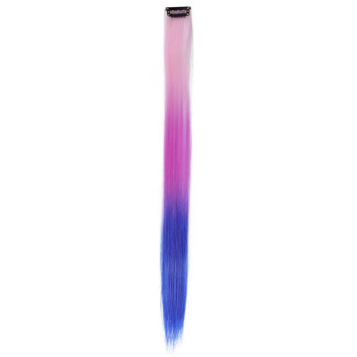 1Pcs Gradient Color Clip in Hair Extensions Party Highlights Wig Synthetic Straight Hairpiece for Girls Kids Christmas Party Use — image 12
