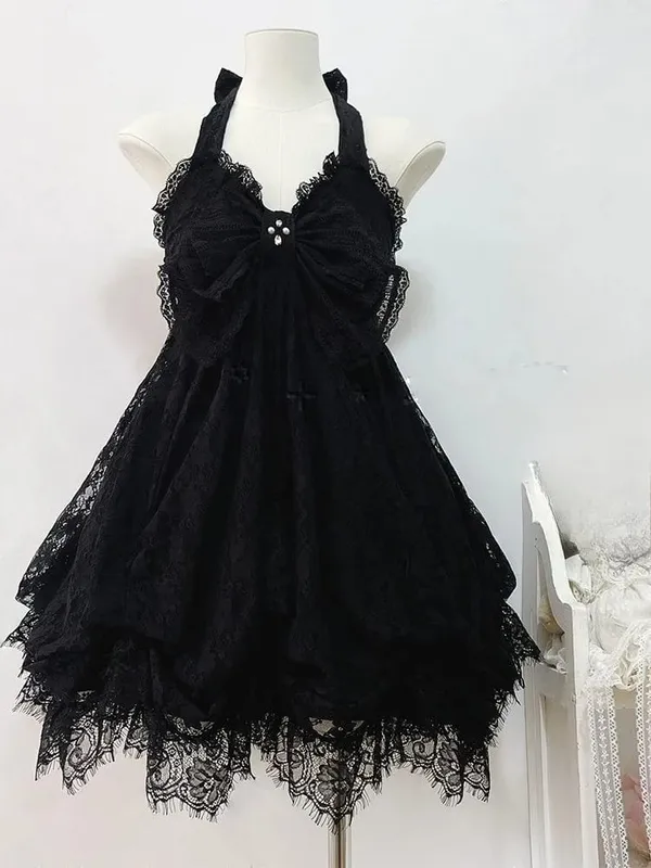 Gothic Retro Sweet Bud Mini Dress Women Harajuku Y2k Strap Dress Y2K Aesthetic Club Party Fashion Outfits — image 2