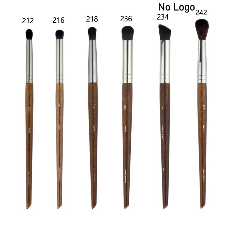 Pennelli per trucco occhi in legno naturale set completo Ombretto Pro Crease Kit per trucco sfumino evidenziatore sopracciglio Pennello per ciglia labbra pratico — image 30