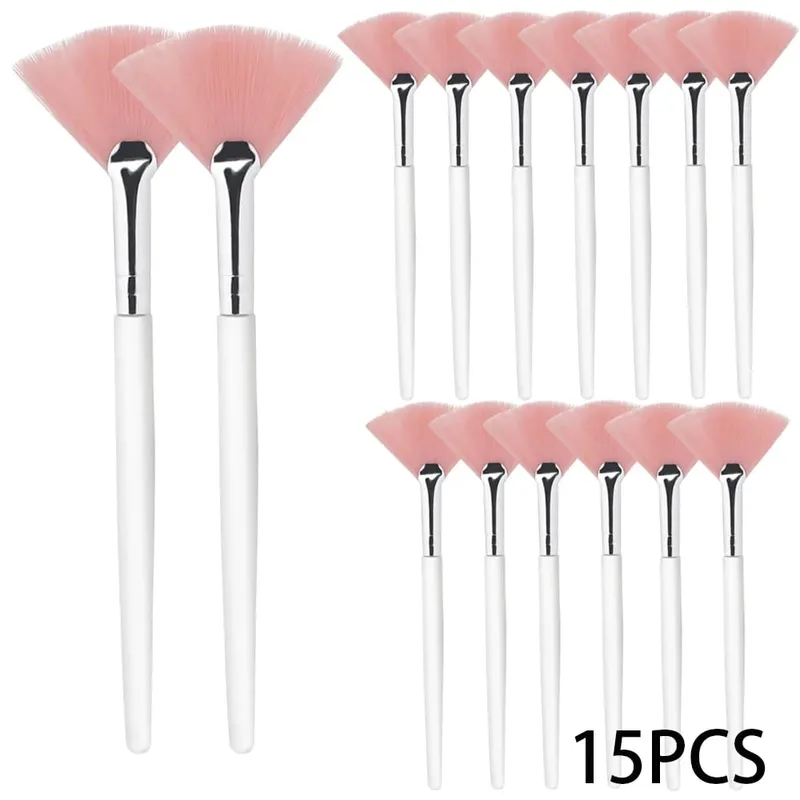 3/9/15 Pieces Facial Fan Mask Brushes Soft Mask Brush Applicator Esthetician Facial Mask Brushes For Women Girls Cosmetic Tools — image 12