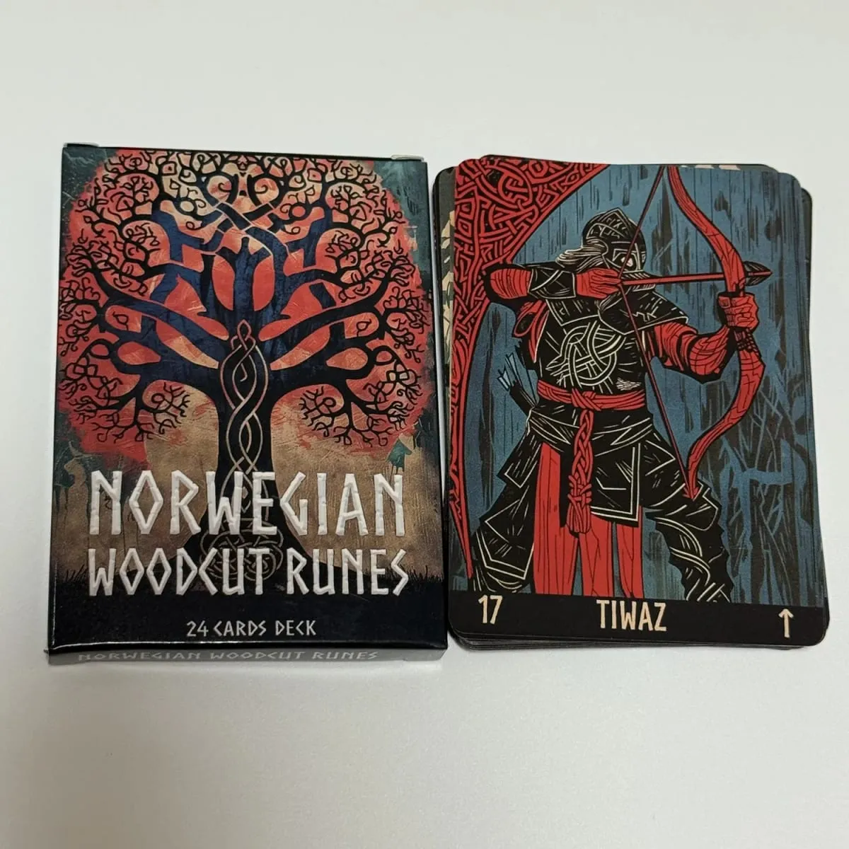 Norwegian Woodcut Runes Deck English 22pcs Board games runes series oracle deck — image 1
