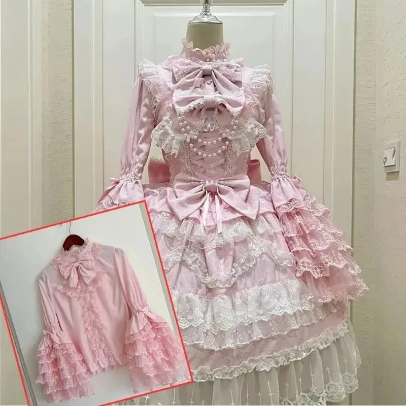 Cosplay Clothing Girls Vintage Elegant Holiday Party Dress 2026 Summer Lolita Strap Dress Japanese Sweet Kawaii Style Y2K Lace — image 15