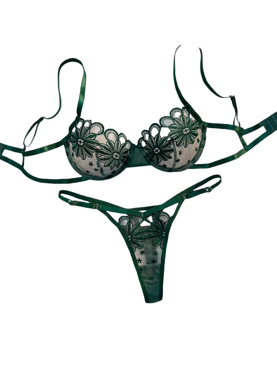 Dame ungdommelig Daisy sommerundertøj semi-transparent broderet sød sød justerbar stil dameundertøj — image 1