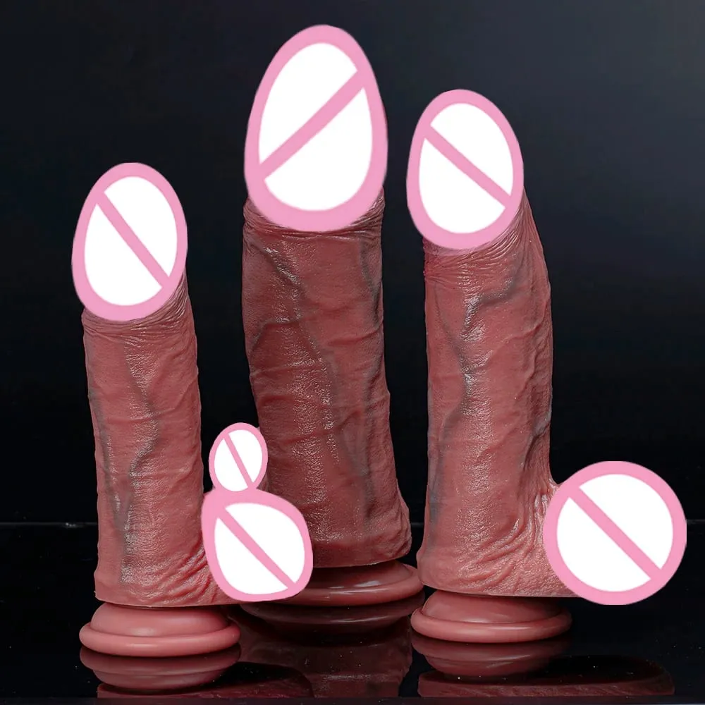 Fat Realistic Dildo Big Real Skin Silicone Huge Thick Dildo Giant Anal Soft Dildos with Suction Cup for Women Men G-spot Sex Toy — image 4