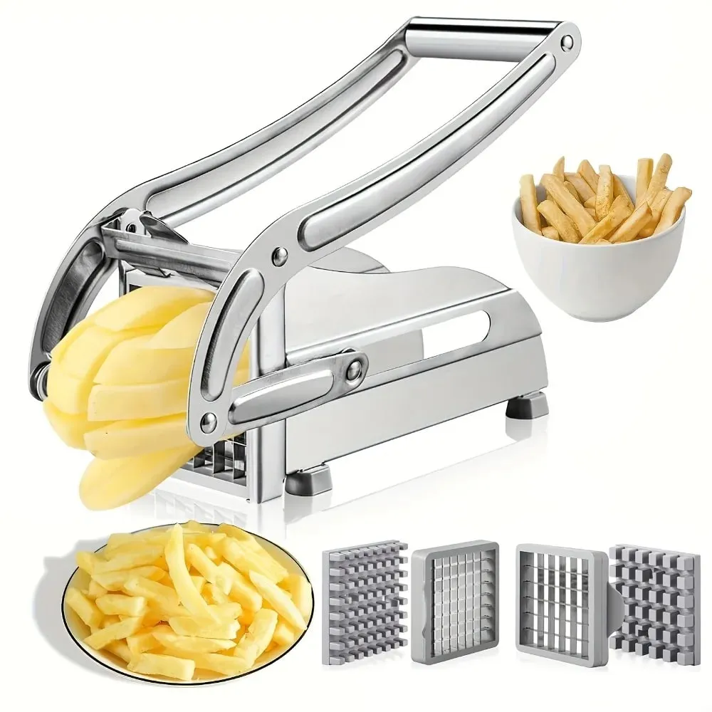 Vegetable Chopper Stainless Steel Vegetable Chopper French Fry Cutter Potato Onion Slicer Dicer Kitchen Accessories Tools Supply
