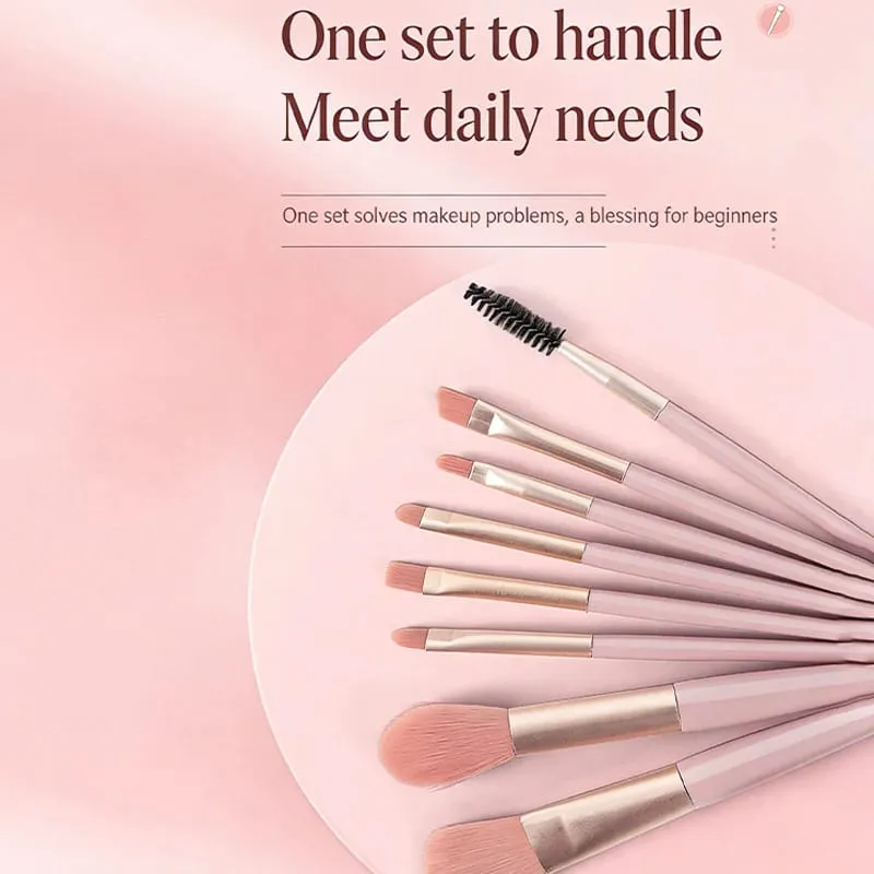 【B】8Pcs Makeup Brush Set Makeup Concealer Brush Blush Loose Powder Brush Eye Shadow Highlighter Foundation Brush Beauty Tools — image 5