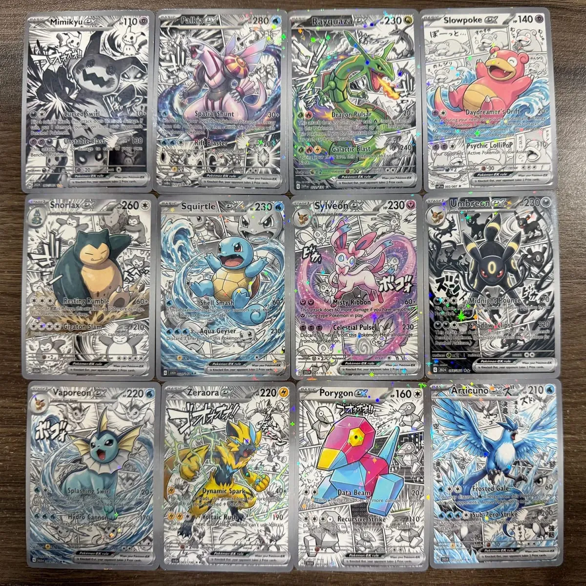 Shiny 60Pcs Pokediy Comic Style Custom Pokemon Ex Cards Manga Anime Version Classical Collection Eevee Charizard Mega Kids Gift — image 5