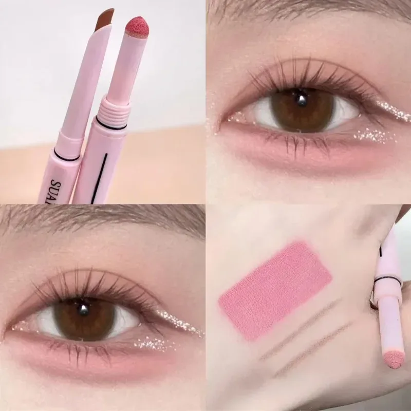 Double-end Lying Silkworm Eyeliner Pencil Glitter Matte Aegyo Sal Pen Brightening Cream Highlight Shadow Pen Contour Eye Makeup — image 9
