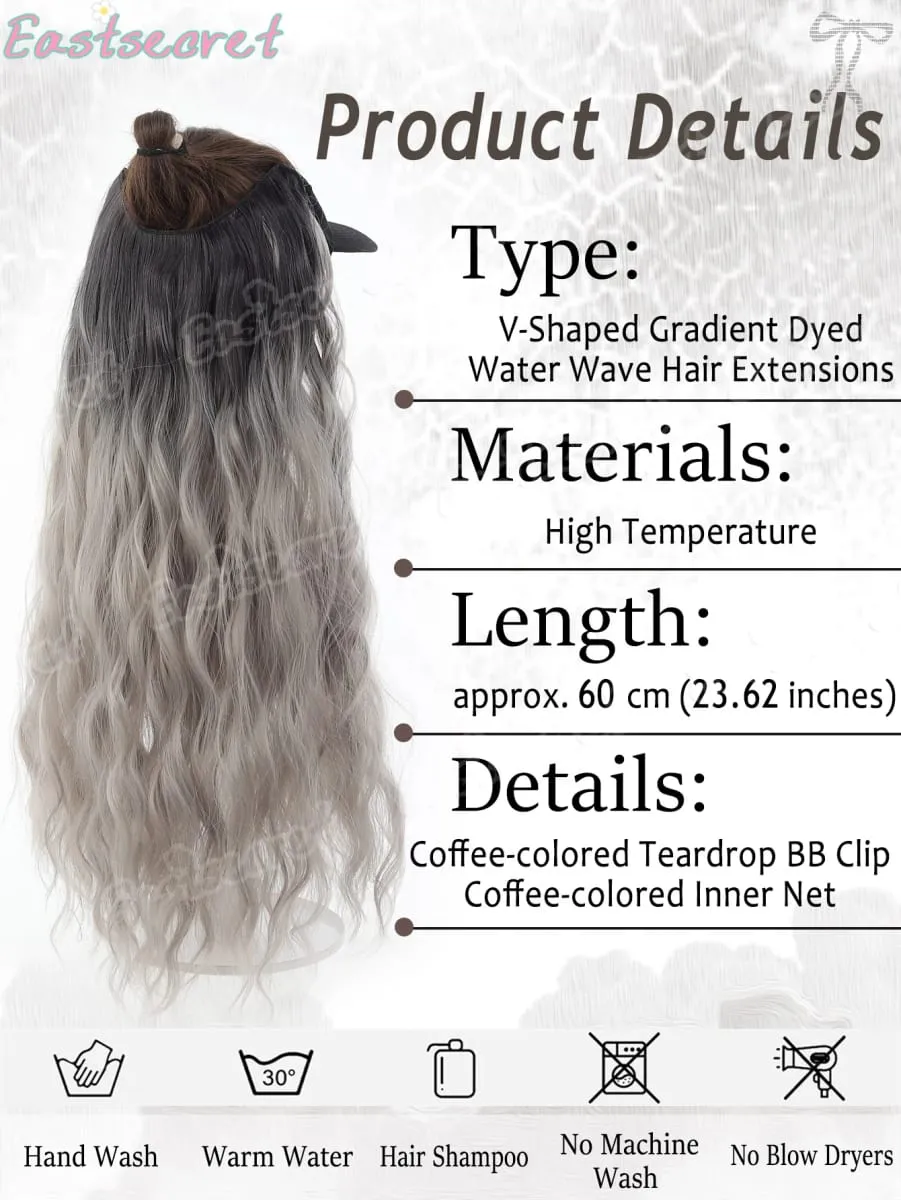 Synthetic Long Clip In One Piece Hair Extension 5 Clips V-Shaped Clip In Hair Extensions Heat Resistant Fake Hair — image 7