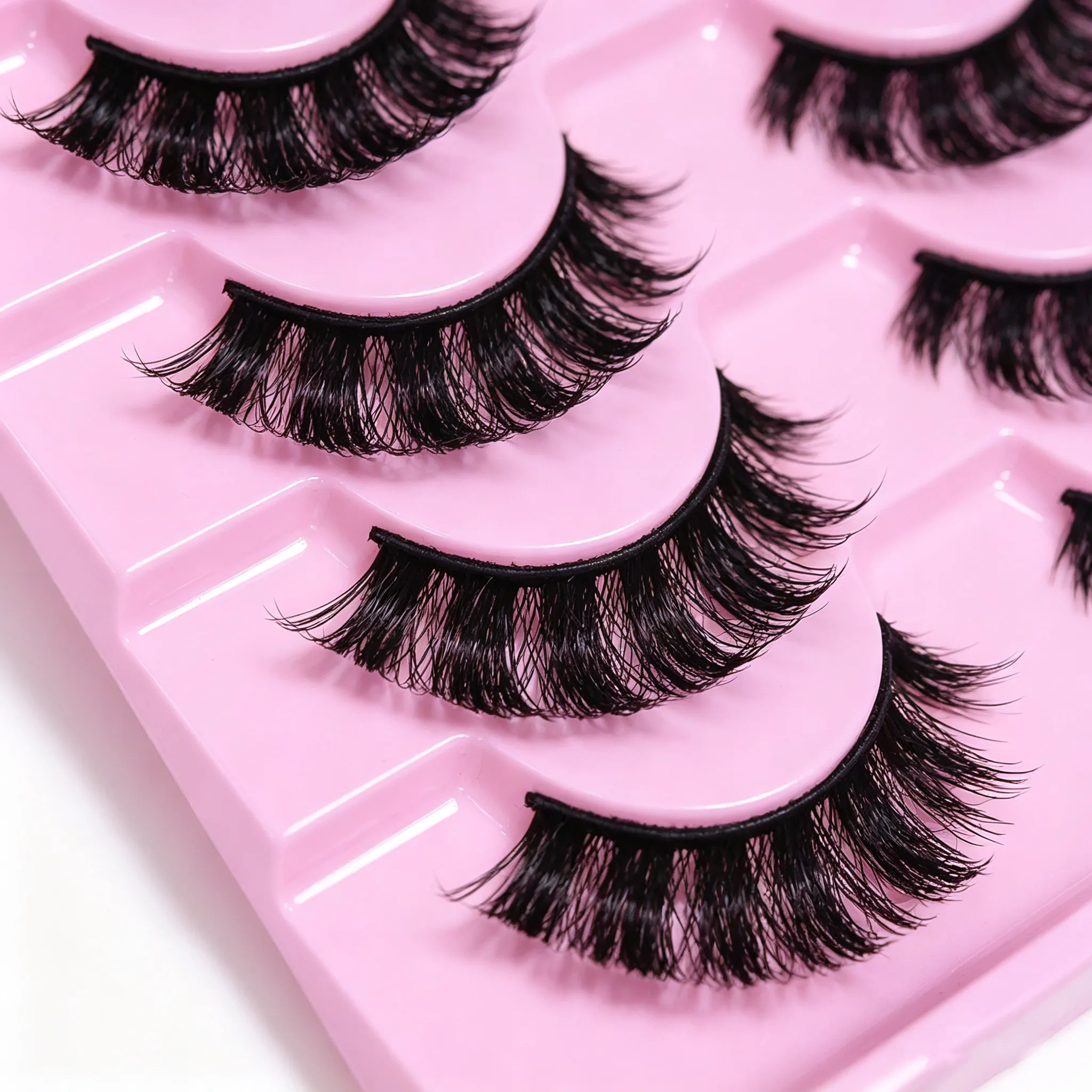 10 Pairs DD Curl Lashes Fluffy Volume Faux Mink False Eyelashes Dramatic Messy Fake Lashes Reusable For Women Eye Makeup — image 5