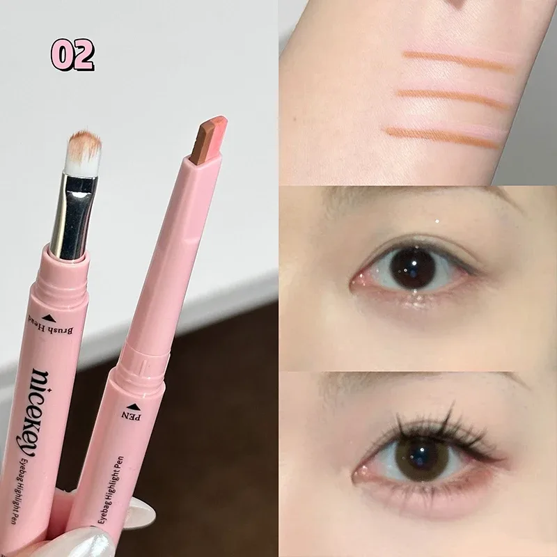 Two-tone Paste Lying Silkworm Pen Under Eye Liner Brighten Shadow Pencil Makeup Nude Pink Beige Eyeliner Pen Contouring