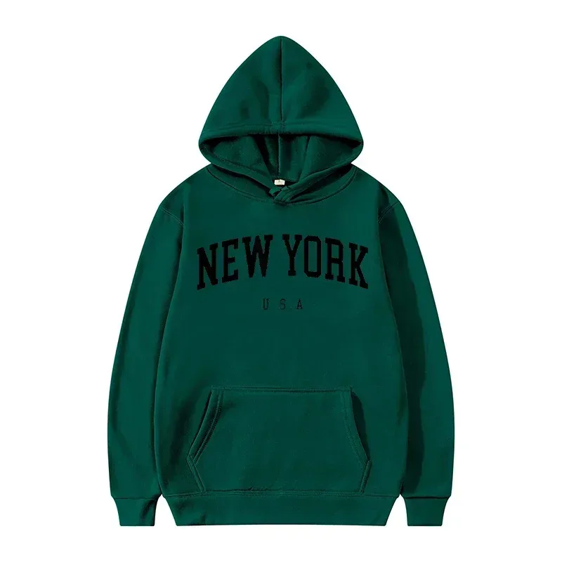 Women New York U.S.A City Hoodies Fashion Letter Printed Graphic Sweatshirts Loose CasuaMen l Harajuku Hooded Pullover Sportwear — image 25