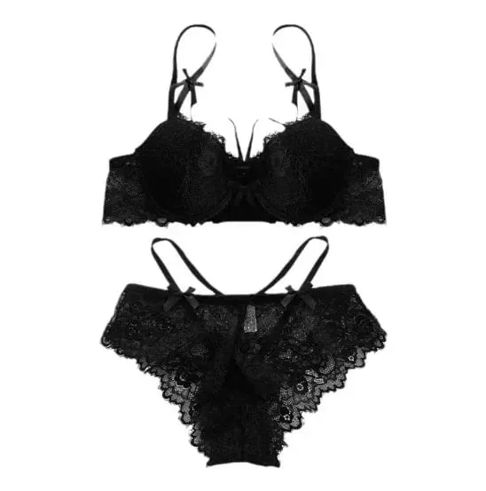 Push Up Bra Set 32-38 AB SL French Lace Underwire Luxury Bow Bralette Allure Support Breathable Comfort Summer Flash Sale — image 5