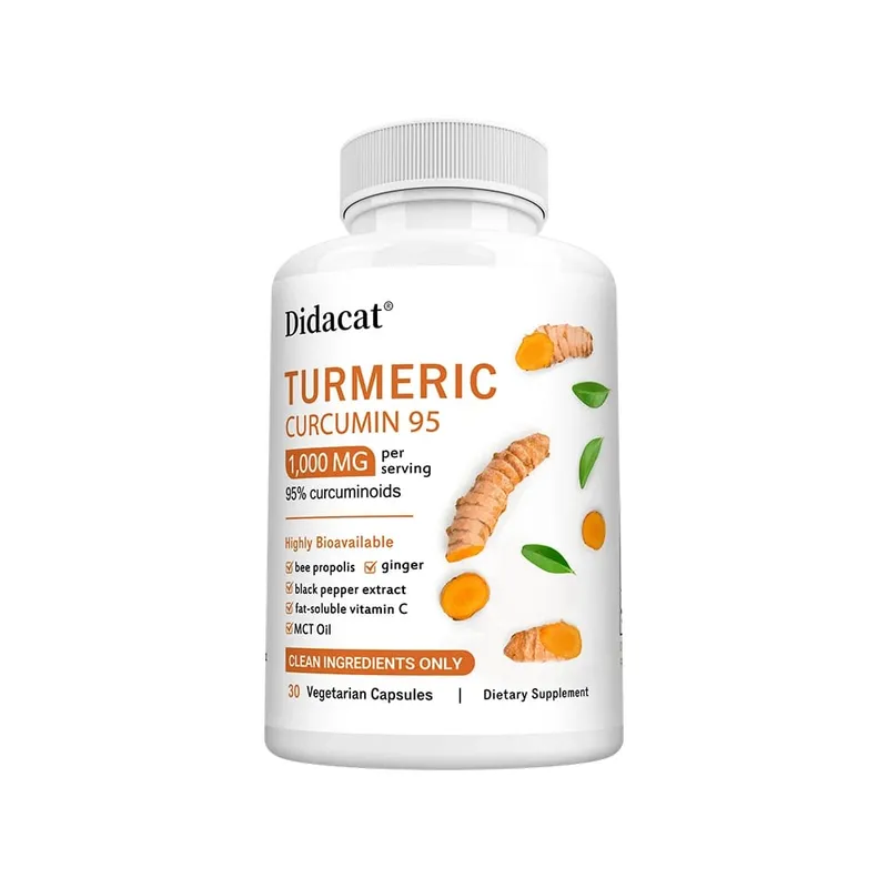 Turmeric Curcumin Supplement 1 000mg – 95% Curcuminoids with Black Pepper & Ginger Supports Joint & Antioxidant Health