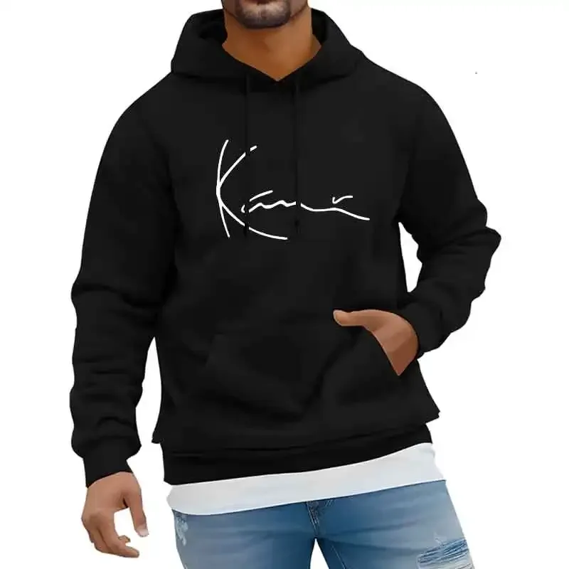 Men Blue White Fashion Trends Hoodie Print Casual Streetwear Sports Jogging Sweatshirt Pullover Spring Autumn Daily Unisex Cloth — image 2