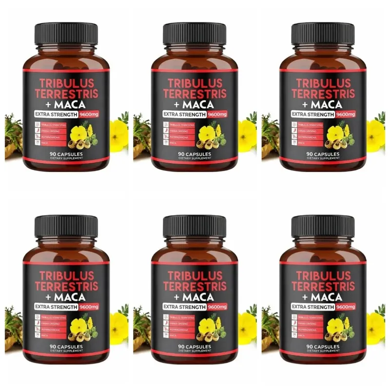Le supplément Tribulus Terrestris + extrait de racine de maca soutient la vitalité énergétique Santé naturelle à base de plantes sans OGM 90 capsules végétaliennes