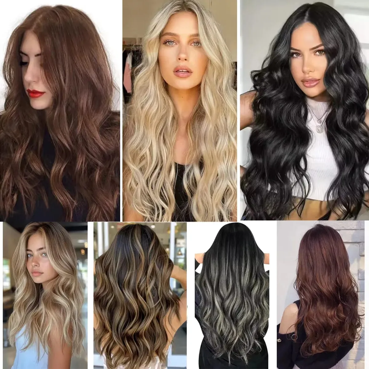 Clip In Hair Extensions 7 PCS Full Head 18Inch Long Curly Wavy Synthetic Hair Pieces Natural Wavy For Women GirlsHair cosplaywig — image 6