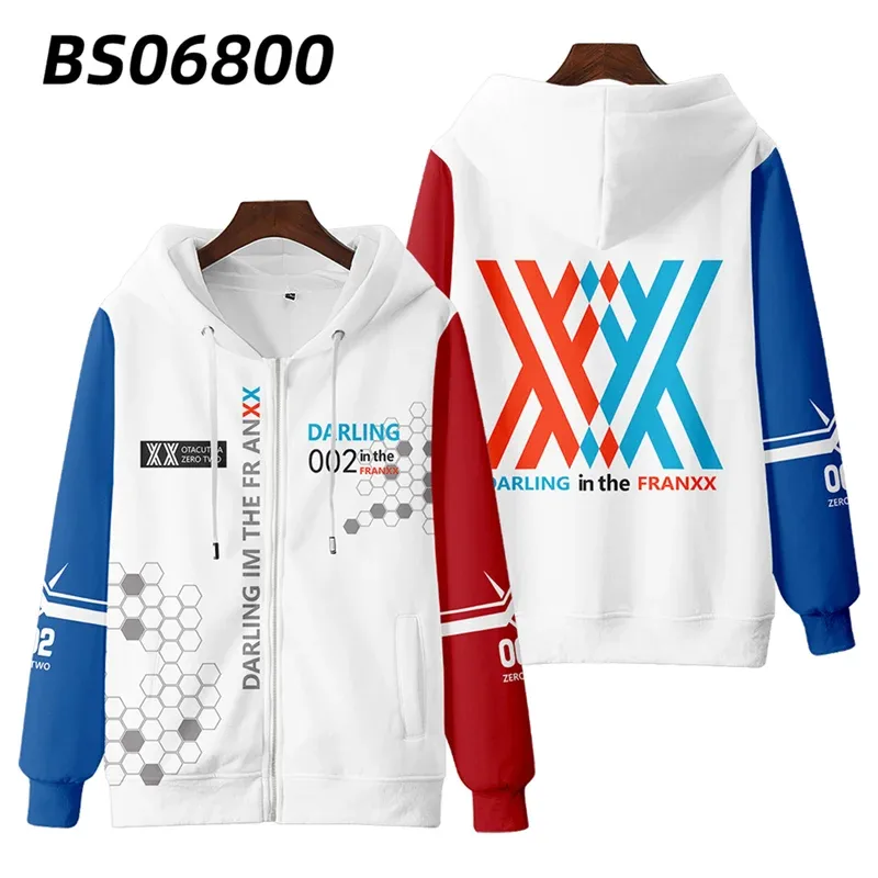 Hot Japan Anime Darling In The Franxx Cosplay Zipper Hoodies 3D Print Men Women Hip Hop Tracksuit Zipper Hoodie Men's Clothing — image 7