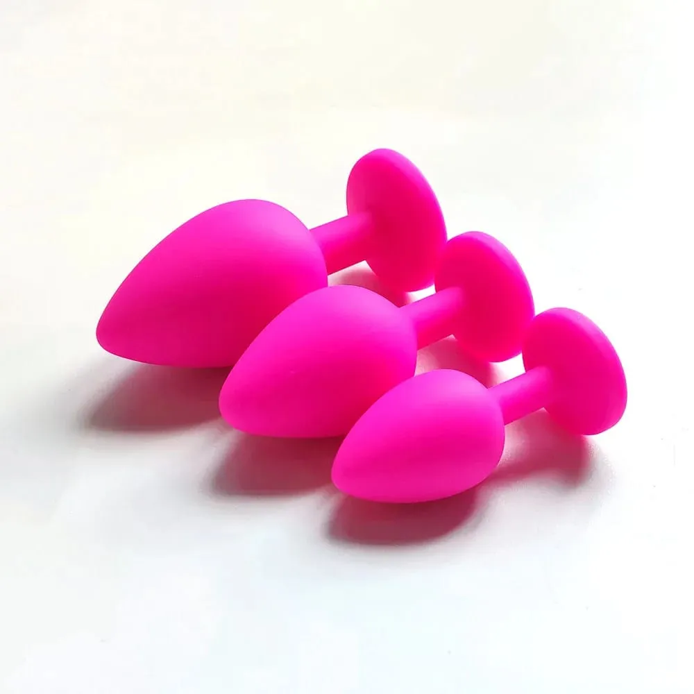 Unisex Silicone Butt Plug 3 Sizes Anal Dildo Sex Stopper Adult Toy for Men/Women Couple Anal Trainer No Vibrator — image 1