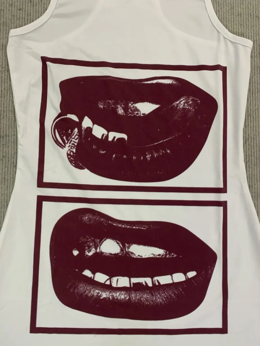 2026 New y2k Summer Lips Printed Sleeveless Bag Hip Round Neck Sleeveless Dress Punk Street Trend Fashion Personality Spicy Girl — image 7