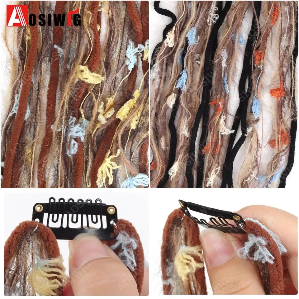 Colorful Rope Braided Hair Clip In Extensions Black Natural Hair Dreadlock Hair Pieces Bohemian Hair Accessories For Women Daily — image 5