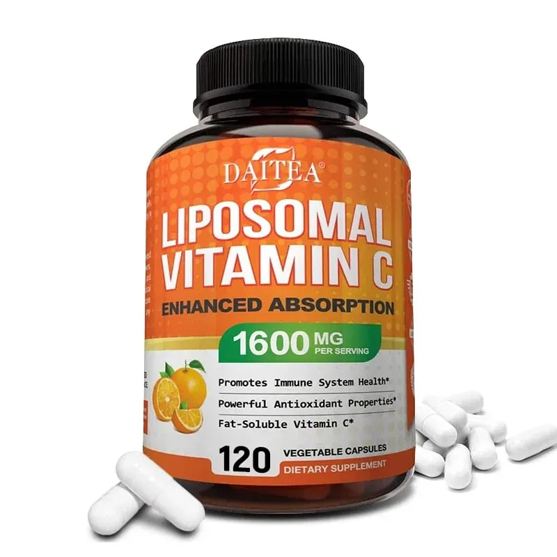 Λιποσωματική βιταμίνη C 1600 mg - Υψηλής απορρόφησης λιποδιαλυτή βιταμίνη C Αντιοξειδωτικό συμπλήρωμα ανοσοποιητικού συστήματος και ενισχυτικό κολλαγόνου