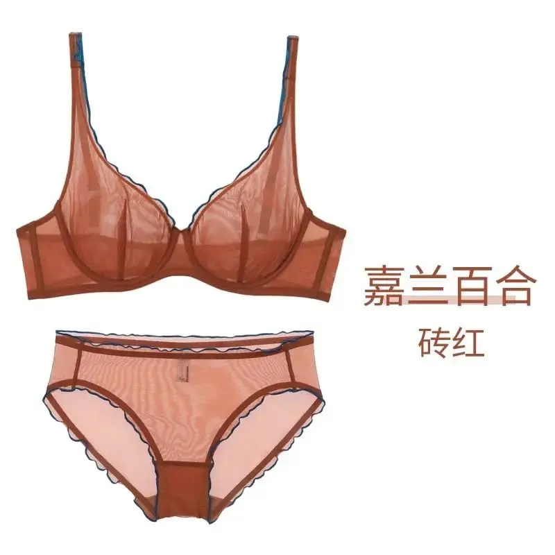 Minimizer Bra Plus Size Underwire French Style Triangle Cup Push Up Sexy Mesh Lingerie Set Support 32-40 MOYISU Sexy Bra Set BC — image 12