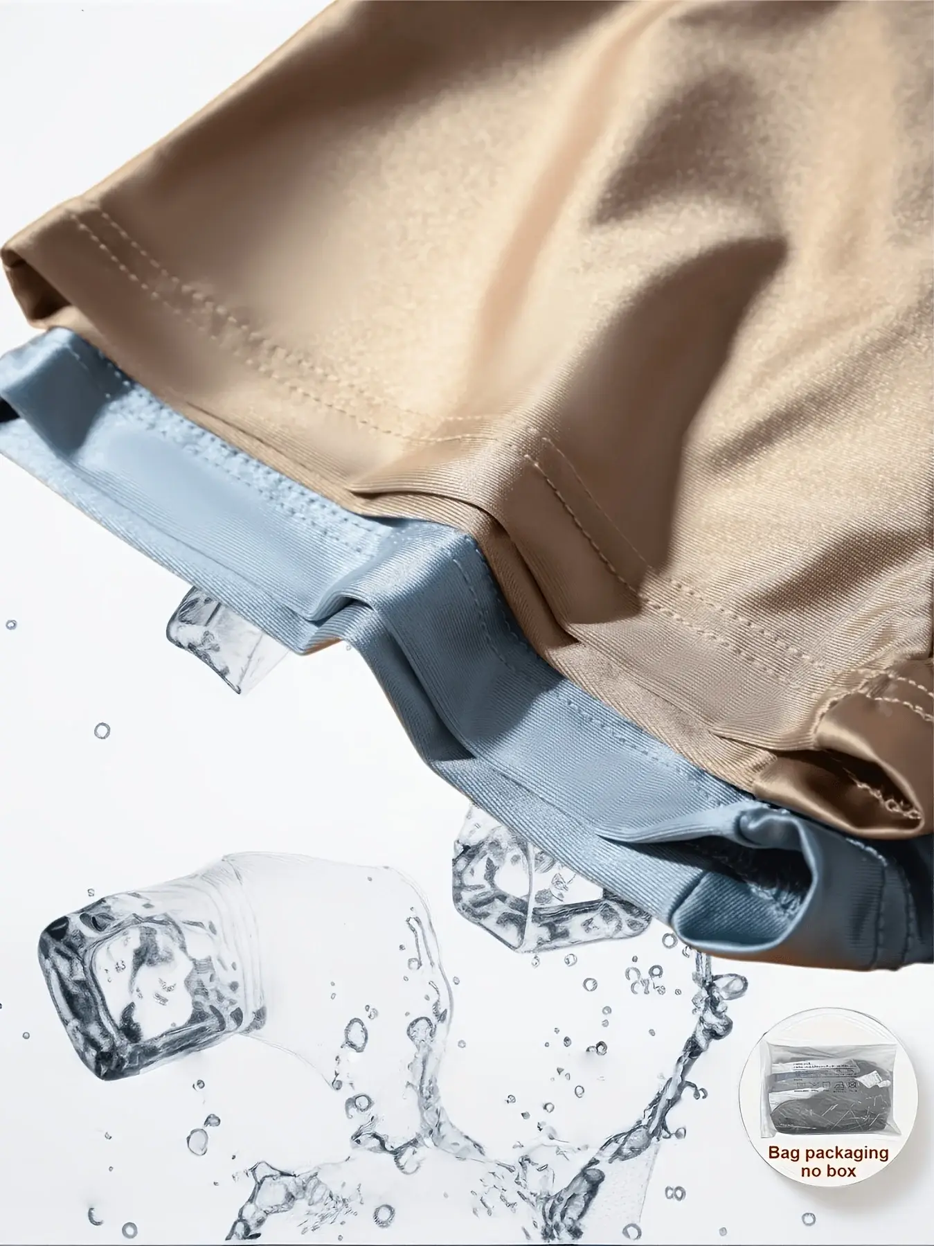 4PCS/Pack Luxury Ice Silk Satin-like Boxers Summer Smooth Cool Solid Men's Underpants Breathable Mesh Crotch Panties Underwear