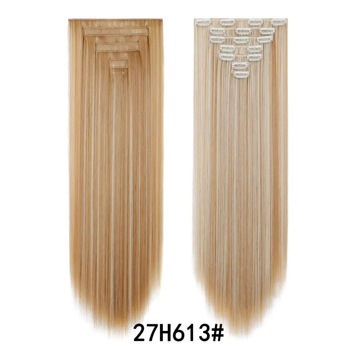 24 Inch Clip-in Hair Extensions 7 Pcs Long Straight Synthetic Hair Extensions Invisible Clip-ins Hairpieces for Women Daily — image 24