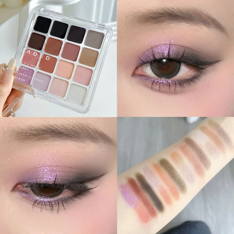 16 Color Eyeshadow Palette Matte Low Saturation Waterproof Glitter Blue Eye Shadow Long Lasting Pink Eyes Makeup Korean Cosmetic — image 10