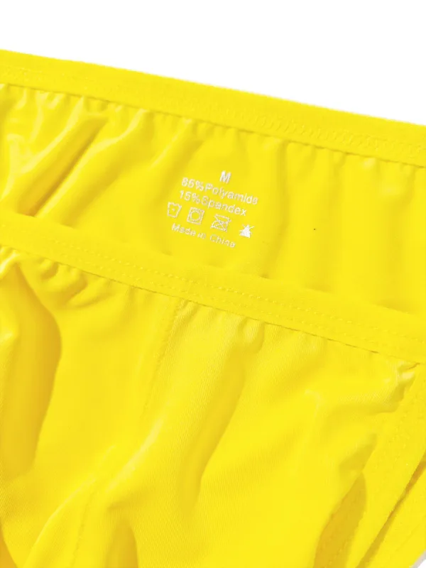 1PC Men's Sexy Low-Waist Briefs with Large Pouch Single Color Thin Belt Comfortable Thin Design for Summer Pure Color Underwear — image 10
