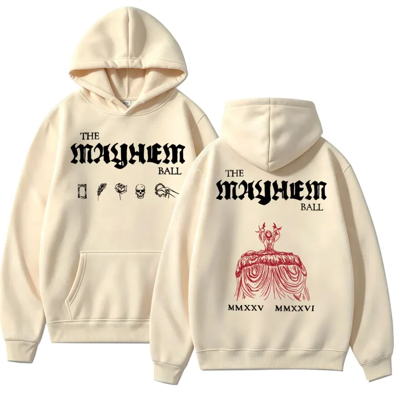 Lady Gaga The MAYHEM Ball Red Dress Hoodies Fashion Pop Music Vintage Sportwear Loose Fleece Casual Men Women Sweatshirt Gifts — image 10