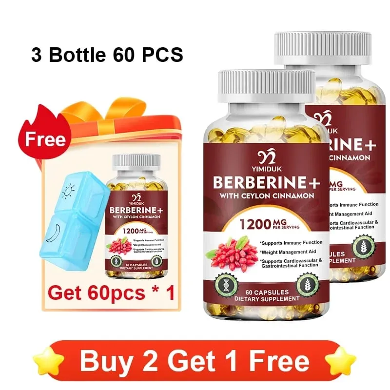 Berberine 1200mg Supplement Supports AMPK Activation Healthy Glucose Metabolism Immunity & Weight Control for Adults — image 9